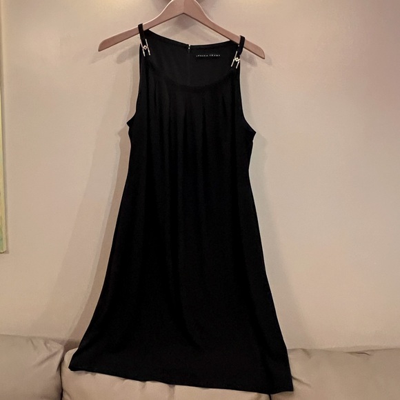 Ivanka Trump black Jersey dress with gold shoulder details - Picture 1 of 4